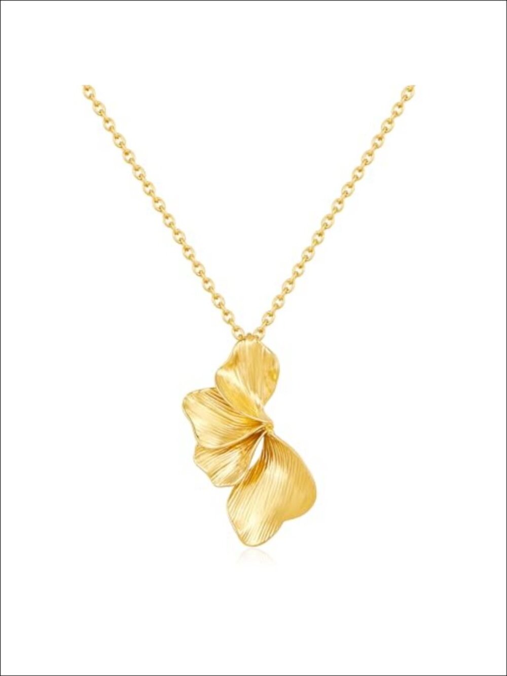 14K Gold-Plated Big Flower Pendant Necklace Chunky Charm Chain Wedding Party